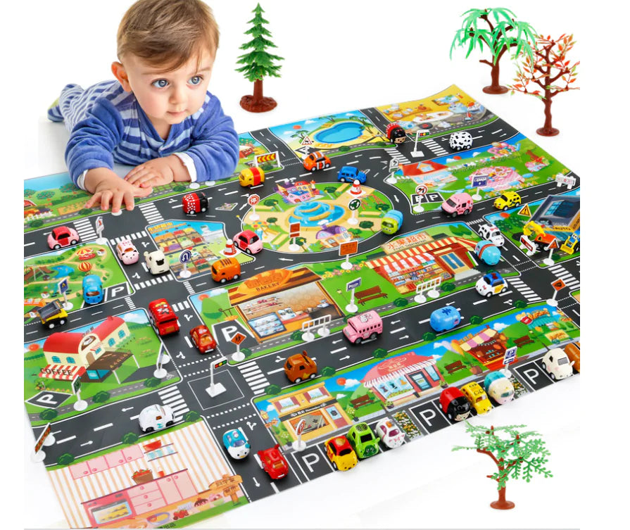 Play Mat with Vehicles & Traffic Signs