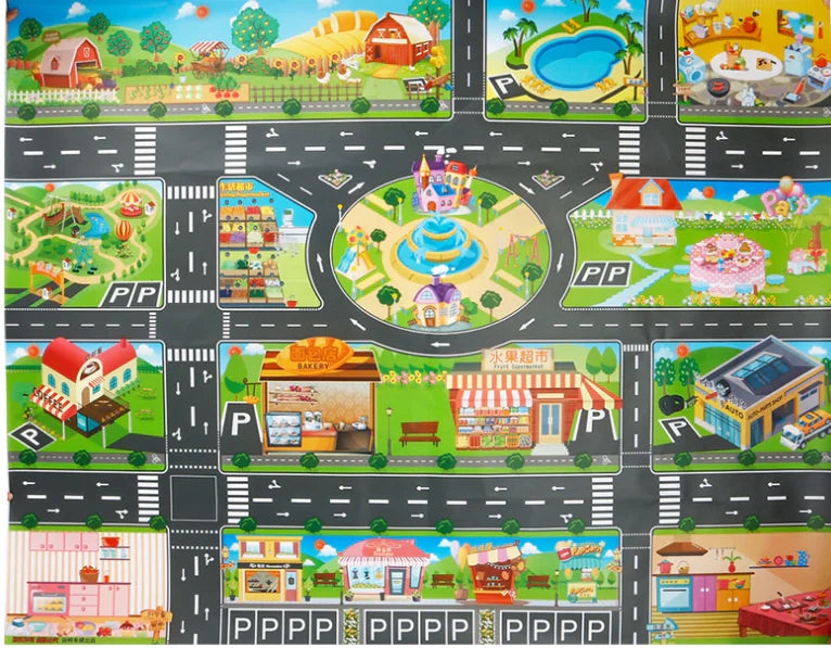 Play Mat with Vehicles & Traffic Signs
