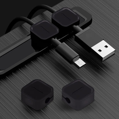 OYE 4Pc Magnetic Cord Clips - 5mm Max Cable Desk/Wall Organizer